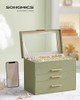 SONGMICS Jewelry Box with Glass Lid, 4-Layer Jewelry Organizer, 3 Drawers
