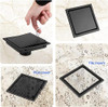 Efd-B-Y15 6 Inch Square Shower Drain FLANGE REVERSIBLE 2-IN-1 COVER - BLACK