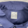 CALLAWAY SHIRT MEN'S NAVY BLUE WHITE STRIPED SHORT SLEEVE GOLF POLO - L - NAVY New