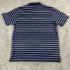 CALLAWAY SHIRT MEN'S NAVY BLUE WHITE STRIPED SHORT SLEEVE GOLF POLO - L - NAVY New