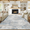 8x10 WondRg Washable Area Rug - Blue Cream