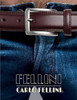 CARLO FELLINI MEN'S DRESS BELT - SIZE: MEN 38/40 - WINE