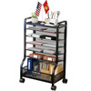 SRJZMLY 7-Tier Rolling Cart Hanging File Organizer - Black