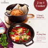 CUISINEL CAST IRON DUTCH OVEN 5-QUART DEEP POT PRESEASONED 2-in-1 - BLACK