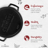CUISINEL CAST IRON DUTCH OVEN 5-QUART DEEP POT PRESEASONED 2-in-1 - BLACK