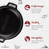 CUISINEL CAST IRON DUTCH OVEN 7-QUART PRE-SEASONED 2-IN-1 MULTI-COOKER - BLACK