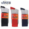 VINCO SOCKS 6 PAIRS MENS HEATED THERMAL CREW HEAVY DUTY 10-13 - RED/BLUE/BLACK New