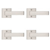 Probrico 4 Pack Contemporary Dummy Door Lever with Satin Nickel Finish