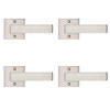 Probrico 4 Pack Contemporary Dummy Door Lever with Satin Nickel Finish