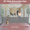 KISKIZ 85" Retractable Baby Gate w/Mesh Wide Open Space - Gray