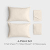 MELLANNI FLANNEL COTTON SHEET 4 PIECE SET, HEAVYWEIGHT 180GSM, TWIN - IVORY