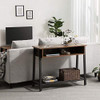 VASAGLE INDUSTRIAL SOFA TABLE, CONSOLE MESH RACK, LNT93X - RUSTIC BROWN