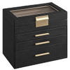 SONGMICS Jewelry Box Organizer with Glass Lid, 4-Layer Jewelry Storage