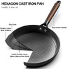LAMFO 12" CAST IRON SKILLET FRYING PAN REMOVABLE HANDLE PFAS-FREE - BLACK