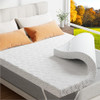 ZIBROGES MEMORY FOAM MATTRESS TOPPER 3" GEL MATTRESS PAD PRESSURE RELIEF WHITE New