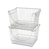 SMART DESIGN STACKING BASKETS HANDLES  SET OF 2 - LARGE - 12.5 X 8.5 - CHROME New