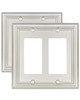 ZILLSEA 2-PACK DOUBLE DECORATOR OUTLET COVERS, SATIN NICKEL WALL PLATES New