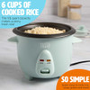 TASTY MINI RICE COOKER REMOVABLE NONSTICK BOWL AUTO KEEP WARM 1.5-QUART - AQUA