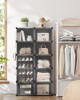 SONGMICS INTERLOCKING SHOE RACK PLASTIC STORAGE CABINET 10-SLOT MODULAR - BLACK