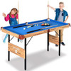 SERENELIFE ERENELIFE 4.5FT FOLDING POOL TABLE, 55IN, SLPTB56 - BLUE