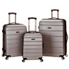 ROCKLAND MELBOURNE HARDSIDE EXPANDABLE LUGGAGE SPINNER WHEELS 3 PC - SILVER