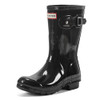 HUNTER WOMEN'S ORIGINAL SHORT GLOSS RAIN BOOTS BLACK WOMEN 8 New