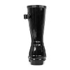 HUNTER WOMEN'S ORIGINAL SHORT GLOSS RAIN BOOTS BLACK WOMEN 8 New