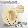 Livingston Fashionable Wide Brim Straw Panama Hat for Men & Women Trple Belt New