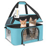 BEJIBEAR LARGE CAT CARRIER FOR 2 CATS 20 LBS - PATTERN 001 - BLUE