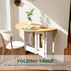 KASSHOM ROUND DROP-LEAF FOLDING DINING TABLE, HKLD03A1A01 - OAK