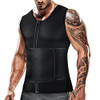 Cimkiz Men's Sauna Suit Shirt, Compression Vest, Sweat-Boosting, 2XL - Black
