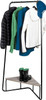 EAST BANK DESIGNS CORNER GARMENT RACK MATTE BLACK WOOD GRAIN LAMINATE TOP