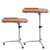 MEDA ANGLE HEIGHT ADJUSTABLE ROLLING LAPTOP DESK CART STAND - BROWN