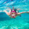 QingSong Full Face Snorkel Mask, Snorkeling Gear with Camera Mount - Purple