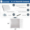 CROWNWALL PVC SLAT WALL PANELS 4ft by 4ft (16 sqft) Section, Graphite