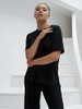Talmont Women's Pajama Set Short Sleeve 2 Piece Outfits - Size 2XL, Black New