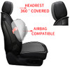 TAPHA EXECUTIVE LEATHERETTE CAR SEAT COVER & CUSHION SET - BLACK/GRAY