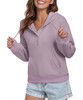 FKEEP WOMEN HOODIES CASUAL BUTTON DOWN SWEATSHIRT DRAWSTRING FALL WINTER - M/L New