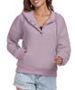 FKEEP WOMEN HOODIES CASUAL BUTTON DOWN SWEATSHIRT DRAWSTRING FALL WINTER - M/L New
