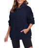 FKEEP OVERSIZE HOODIES WOMEN FLEECE CREWNECK, NAVY BLUE, SIZE: WOMEN S New