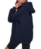 FKEEP OVERSIZE HOODIES WOMEN FLEECE CREWNECK, NAVY BLUE, SIZE: WOMEN S New