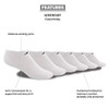 ADIDAS MEN'S ATHLETIC CUSHIONED NO SHOW SOCKS, SIZE LARGE, 6-PAIR, WHT/BLK New