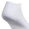ADIDAS MEN'S ATHLETIC CUSHIONED NO SHOW SOCKS, SIZE LARGE, 6-PAIR, WHT/BLK New