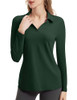 FKEEP WOMEN'S TENNIS GOLF SHIRT LONG SLEEVED TOP SPORT ACTIVEWEAR FOREST GREEN New