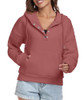 FKEEP WOMEN HOODIES CASUAL BUTTON DOWN SWEATSHIRT DRAWSTRING FASHION RED S New FKEEP WOMEN HOODIES CASUAL BUTTON DOWN SWEATSHIRT DRAWSTRING FASHION RED S New