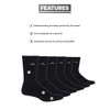 5125703 ADIDAS WOMEN'S CUSHIONED 6-PACK ARCH SUPPORT SOCKS SIZE 5-10 BLACK New