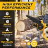 TREXEEN MINI CHAINSAW 6-INCH ELECTRIC CHAINSAW UPGRADED 900W BRUSHLESS - YELLOW