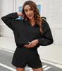 FKEEP WOMENS 2 PIECE SWEATSUIT OUTFITS HALF ZIP HOODIE SWEAT MATCHING SET - XL