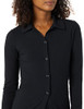AMAZON ESSENTIALS WOMEN'S WIDE RIB BUTTON-UP COLLARED CARDIGAN SIZE S - BLACK New
