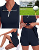 FKEEP WOMEN'S GOLF TENNIS DRESS WITH SHORTS AND POCKETS - SIZE: WOMEN XL - NAVY New
